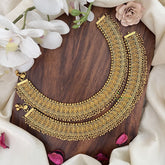 Vriksham Gold Look Alike Unique Bridal Anklets-Golden Pearls-G17814